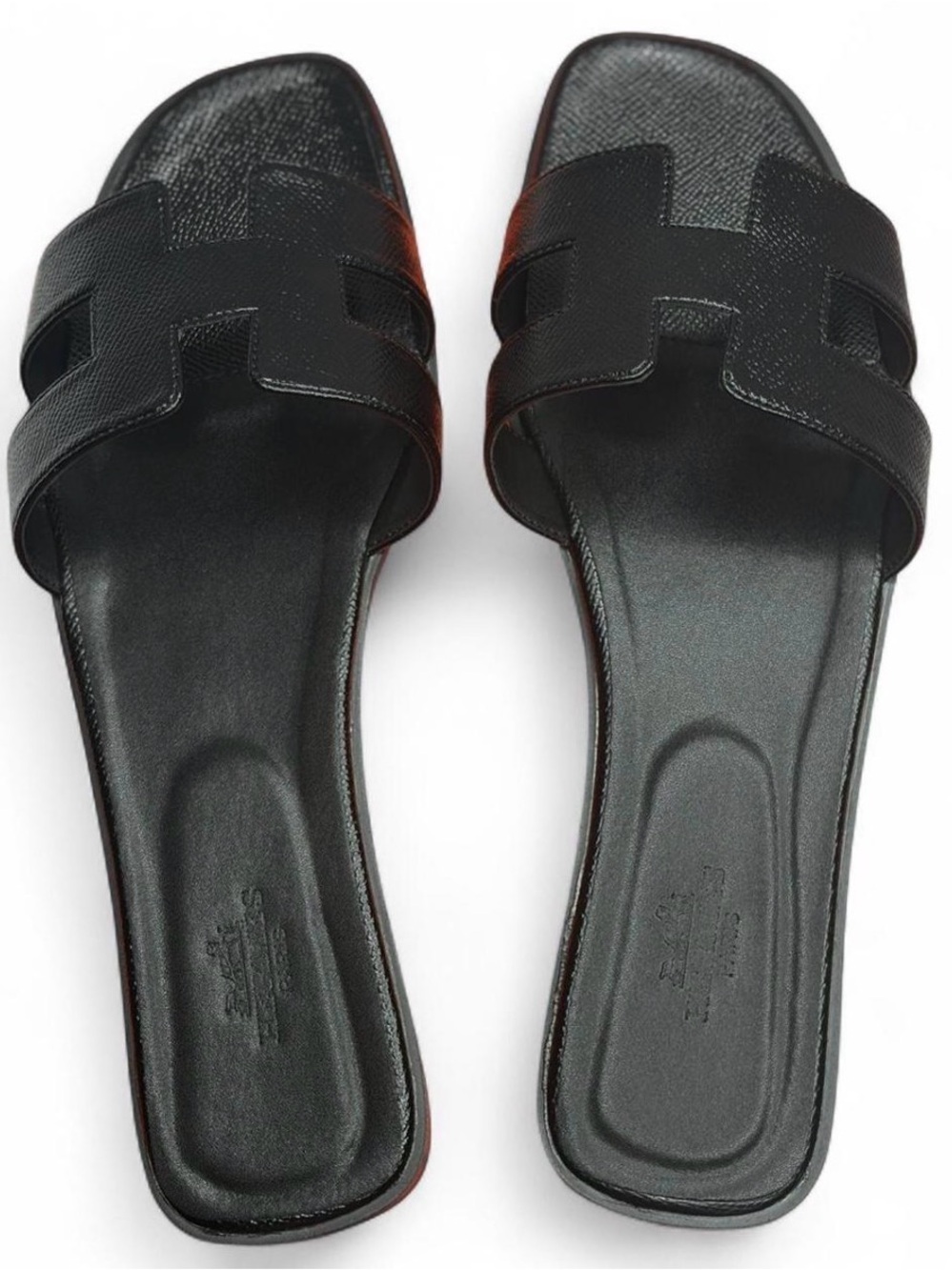 NWT 🖤  Hermès Oran Leather Sandal in Black Color US 8/8,5 Eur 40